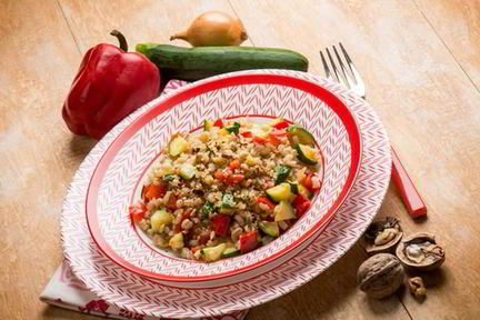 Ризотто с цуккини и перцем