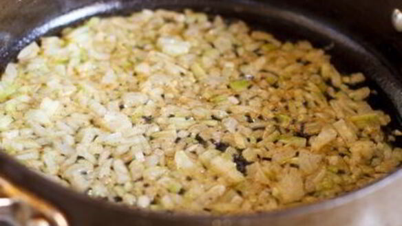 ШАГ 3. ризотто с уткой и молодым горошком