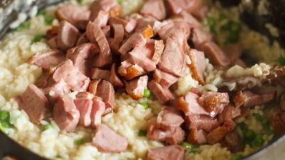 ШАГ 18. ризотто с уткой и молодым горошком