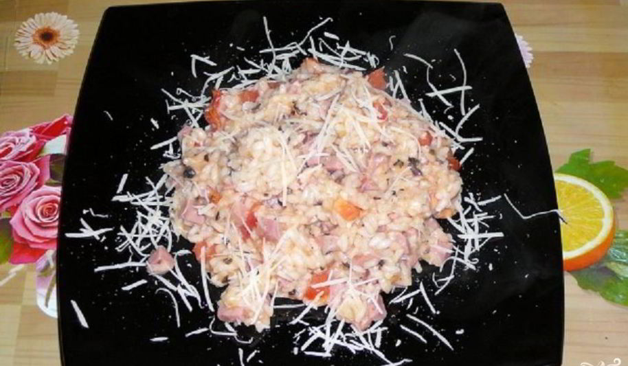 Рецепт ризотто с ветчиной