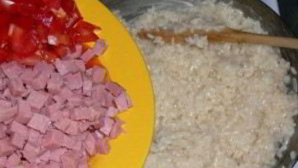 ШАГ 5. ризотто с ветчиной