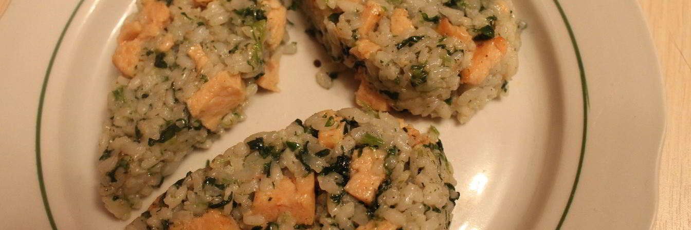 Ризотто со шпинатом и семгой