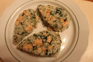 Ризотто со шпинатом и семгой