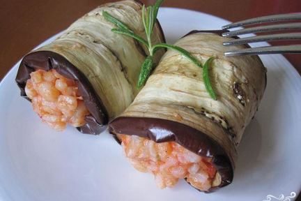 Ризотто в баклажане