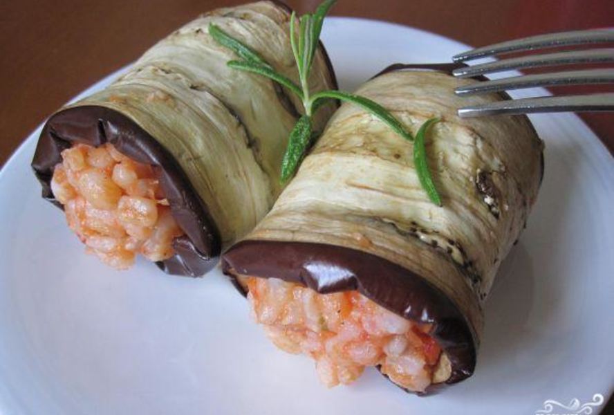 Ризотто в баклажане