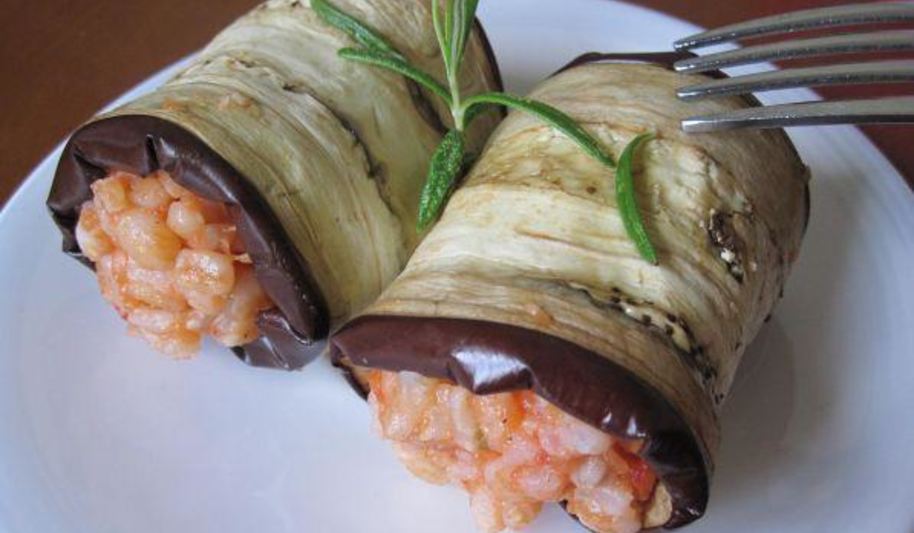 Рецепт ризотто в баклажане