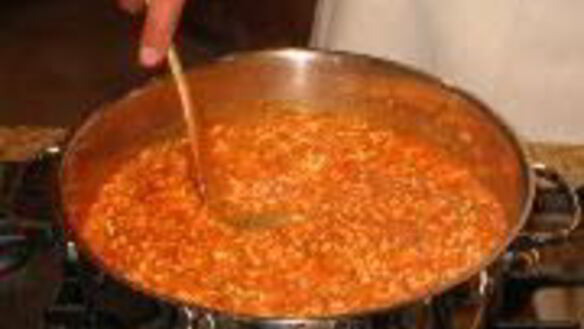 ШАГ 4. ризотто в томатном соусе