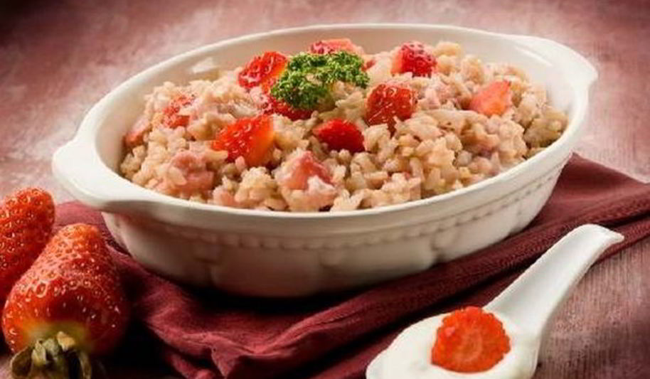 Рецепт сладкое ризотто с клубникой