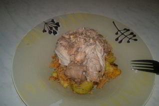 Упрощенный ризотто в томате с кабачком, чесноком и имбирем