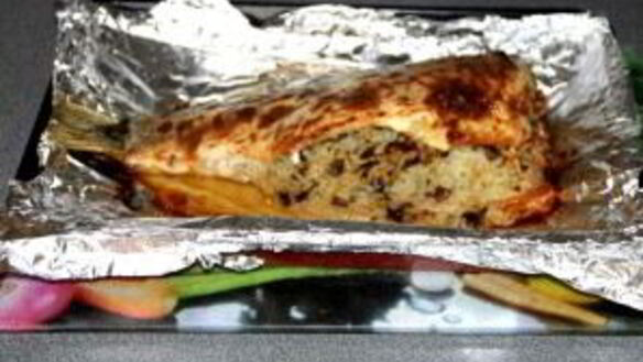 ШАГ 3. карп с рисом, запеченный в духовке