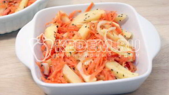 ШАГ 4. кета с овощами в духовке