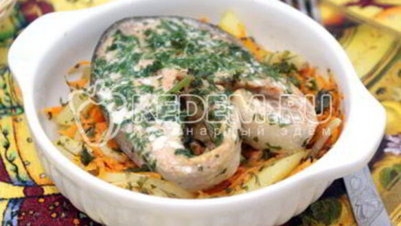 ШАГ 8. кета с овощами в духовке