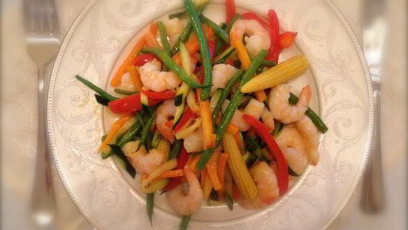 ШАГ 9. креветки с овощами