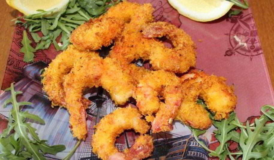 Рецепт креветки в хлебных крошках с сыром