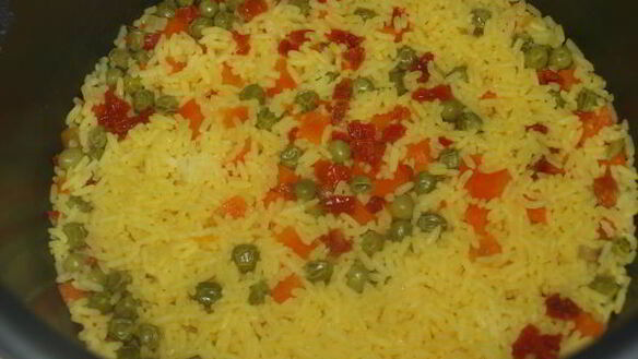 ШАГ 7. лосось с рисом и овощами в мультиварке