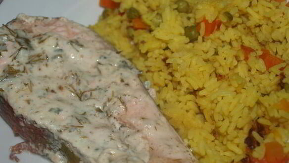 ШАГ 9. лосось с рисом и овощами в мультиварке