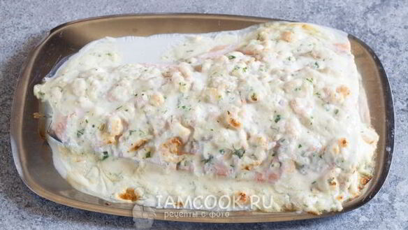 ШАГ 9. лосось, запеченный с креветками