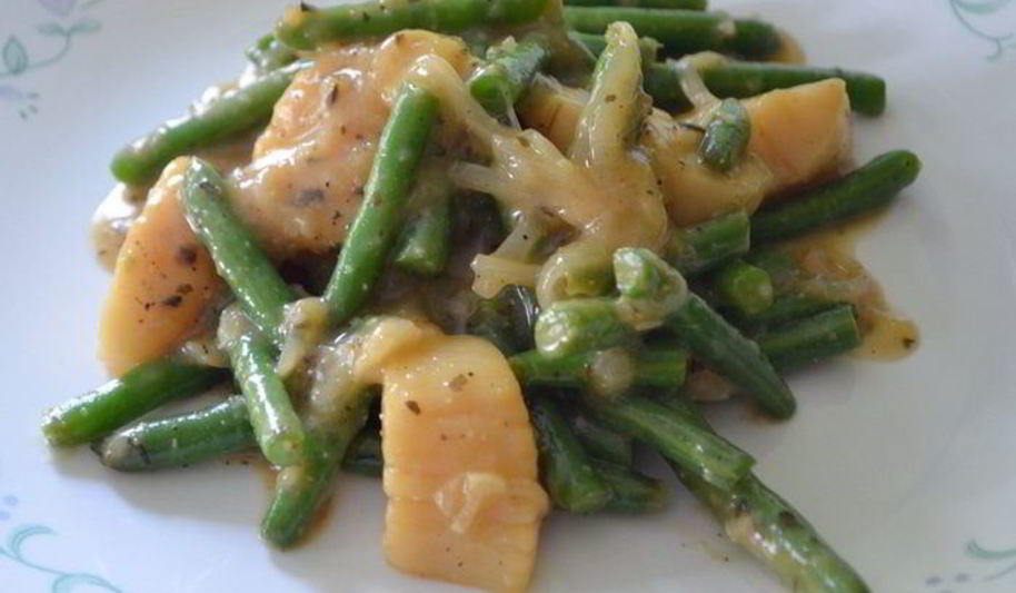 Рецепт морские гребешки с зеленой фасолью