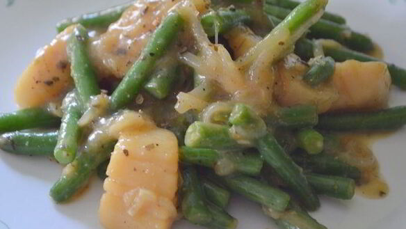 ШАГ 6. морские гребешки с зеленой фасолью