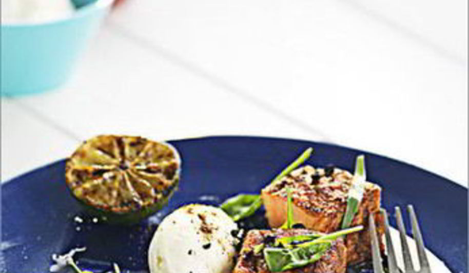 Рецепт норвежская семга на гриле с козьим сыром