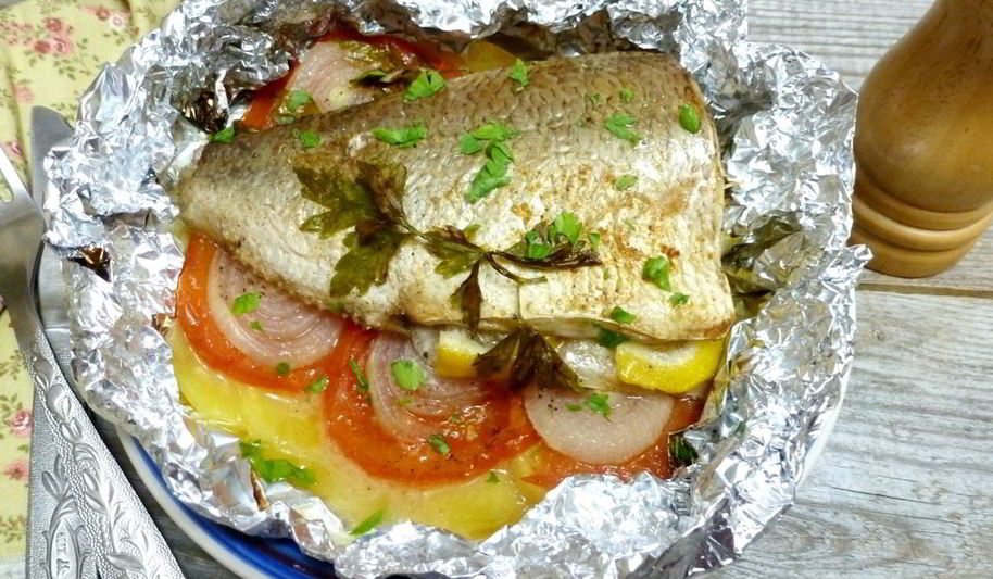 Рецепт рыба с овощами в духовке