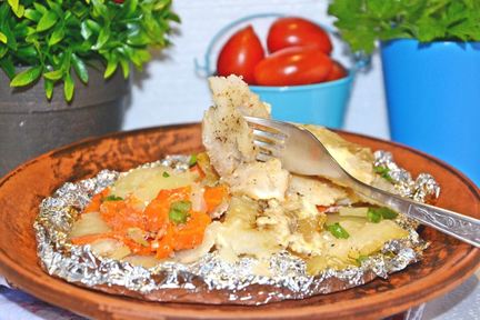 Рыба в фольге с картошкой