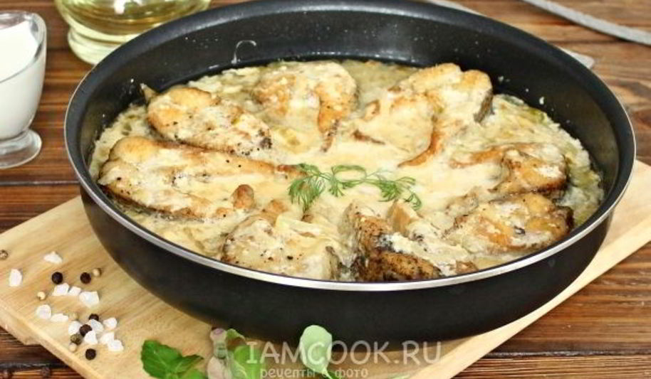 Рецепт щука тушеная в сметане