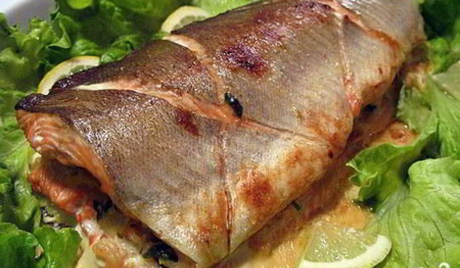 Рецепт семга с креветками