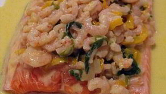 ШАГ 4. семга с креветками