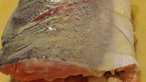 ШАГ 5. семга с креветками