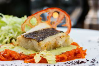 Треска с пюре из кабачков