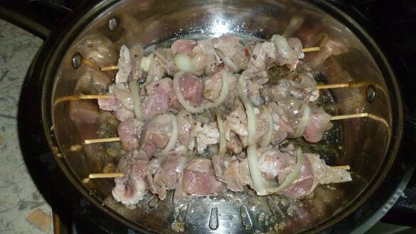 ШАГ 3. быстрый шашлычок на сковороде