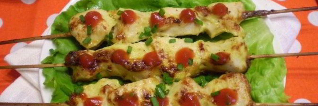 Куриные шашлычки на шпажках в духовке