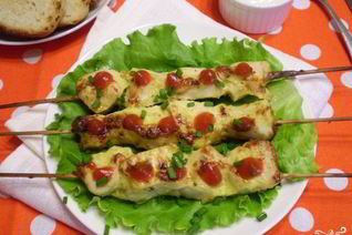 Куриные шашлычки на шпажках в духовке