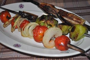 Овощной шашлык Баклажаны с перцем быстро и просто