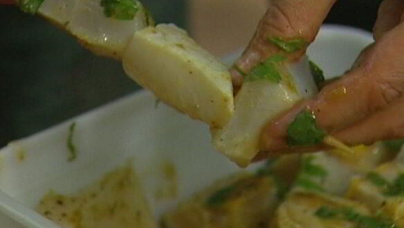 ШАГ 6. шашлычки из белой рыбы