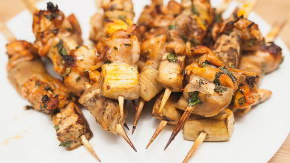 ШАГ 13. шашлычки из курицы с баклажанами