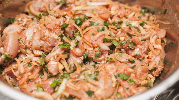 ШАГ 8. шашлычки из курицы с баклажанами