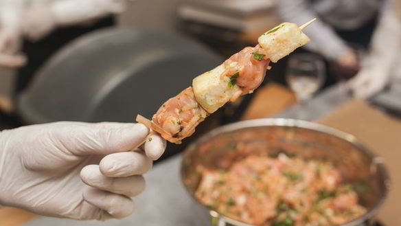 ШАГ 9. шашлычки из курицы с баклажанами