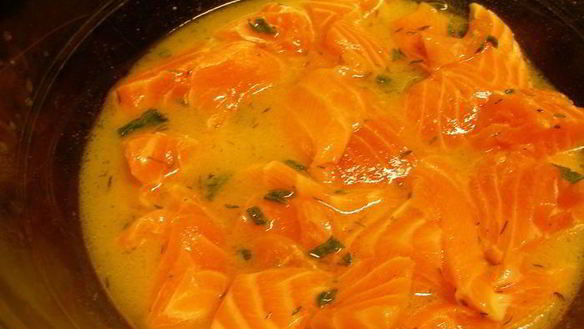 ШАГ 2. шашлычки из лосося и грибов