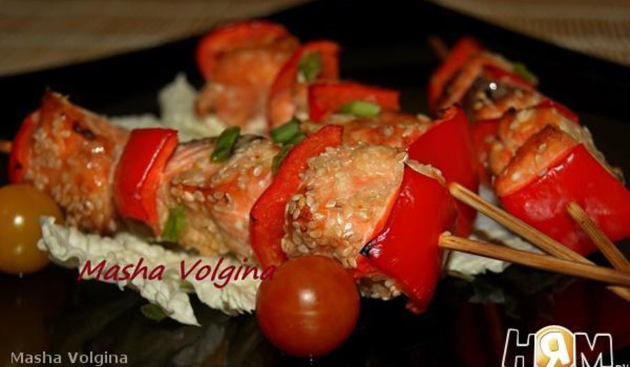 Рецепт шашлычки из семги