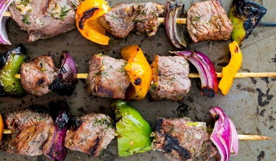 Рецепт шашлык из говядины с луком и перцем