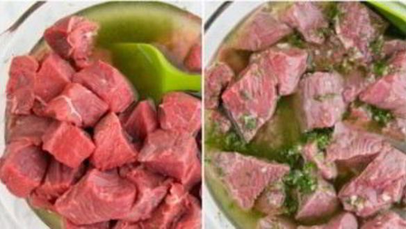 ШАГ 4. шашлык из говядины с луком и перцем