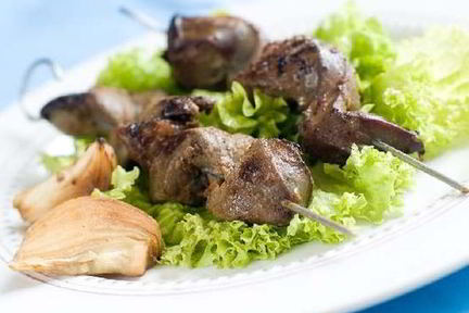 Шашлык из говяжей печени