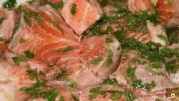 ШАГ 3. шашлык из красной рыбы