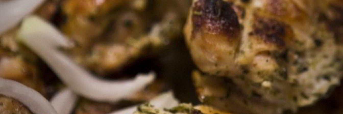 Шашлык из куриных рулетиков