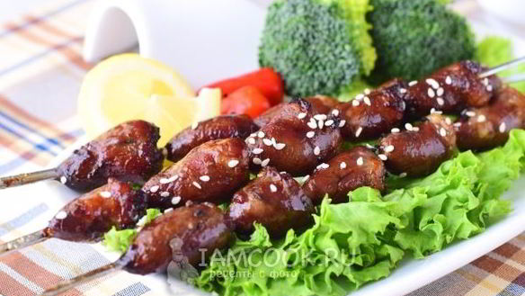 ШАГ 10. шашлык из куриных сердечек в духовке