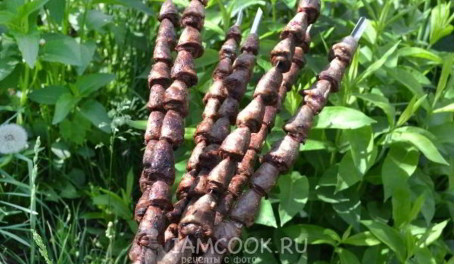 Рецепт шашлык из куриных сердечек в сметане