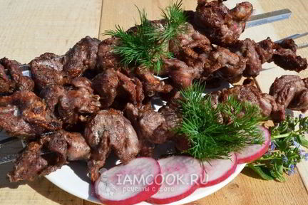 Шашлык из куриных желудков