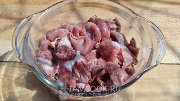 ШАГ 3. шашлык из куриных желудков